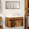 vidaXL Waschbeckenunterschrank Altholz-Optik 90x38,5x46 Holzwerkstoff 856215 Bild 3