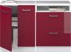 Küchenschrank für Dachschrägen R-Line Rot Hochglanz 120 cm 2er Set Schrankkorpuss 60 cm Tiefe Vicco Bild 5