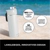 Ninja Thirsti Wasserflasche/Thermobecher to go, 530ml, auslaufsicherer Deckel, für kohlensäurehaltige, heiße & kalte Getränke, dreifach isolierter Travel Mug, Edelstahlflasche, Weiß, DW1801EUUKWH Bild 4