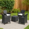 Dmora Outdoor Lounge Set Sulzano, Outdoor oder Indoor Lounge Set, 4 Sessel mit Armlehnen und einem Ablagetisch, Made in Italy, Anthrazit Bild 2