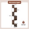 5-stöckiges Hängendes Eckregal Schwebendes Bücherregal Wandmontiertes Schweberegal Braun Bild 2