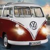 Skybrands Volkswagen Bettwäsche VW Bulli T1 On Tour Rot Renforcé 135 x 200 + 80 x 80 cm Bild 4