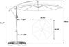 Flieks Sonnenschirm 294 x 294 cm, Kurbel & Neigefunktion, Ampelschirm mit UPF50+, Wasserabweisend, 8 Streben, Stahl + Polyester, Beige Bild 4