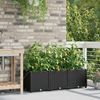 vidaXL Garten-Pflanzgefäß 3 Stk. Schwarz 120 x 40 x 37,5 cm PP 42002846 Bild 3