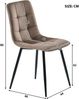 Merax Essgruppe (5-tlg), Esstisch mit 4 Stühlen Set, Moderner Küchentisch Set , 140×80cm Küchentisch mit Schwarz Metallbeinen, MDF Tischplatte in Weißer, Braun Samt Esszimmerstühle Bild 4