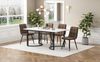 Merax Essgruppe (5-tlg), Esstisch mit 4 Stühlen Set, Moderner Küchentisch Set , 140×80cm Küchentisch mit Schwarz Metallbeinen, MDF Tischplatte in Weißer, Braun Samt Esszimmerstühle Bild 2