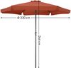 Kingsleeve Sonnenschirm mit Kurbel, UV Schutz 30+, Alu Mast / Polyester, Terracotta, Ø 330 cm Bild 3