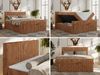 Boxspringbett, Doppelbett mit zwei Bettkästen und hohem Kopfteil aus Cordstoff - TILIANO DUO - 160 x 200 cm - Orange Cord - H3 Bild 2