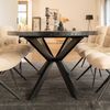 HOME DELUXE Essgruppe Rund Ausziehbar AVENTURA inkl. Sternfuß - 120-160 x 120 cm Dark Oak 6 Stühle Hellbraun Bild 2