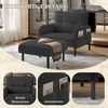 LVHOM Sessel mit Seitentaschen, Relaxsessel Cordstoff, Polstersessel Lehnstuhl Wohnzimmersessel mit Metallbeine, Schwarz Bild 3