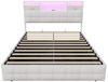 Gdood Polsterbett Stauraumbett Doppelbett LED (1 tlg, Inkl. Bettkasten), Mit LED-Beleuchtung, Ladefunktion, Samt, 140x200 cm Bild 4