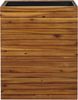 Pflanzkasten HWC-L21, Pflanzkübel Blumentopf Hochbeet, eckig 41x63x23cm Outdoor Akazie Holz FSC®-zertifiziert, braun Bild 5