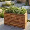 Pflanzkasten HWC-L21, Pflanzkübel Blumentopf Hochbeet, eckig 41x63x23cm Outdoor Akazie Holz FSC®-zertifiziert, braun Bild 1