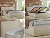 Polsterbett mit Lattenrost, Doppelbett Bettkasten, Bettgestell mit Gasdruckfeder Pocket Matratze - CAELA CLASSIC - 180 x 200 cm - Creme Struktur - VIRE LUX Bild 2