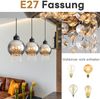 ZMH Pendelleuchte Esstisch Esszimmerlampe Hängend - Hängelampe Wohnzimmer Glas Esstischlampe Schwarz Schlafzimmer 3 Flammig E27 Hängeleuchte Modern Pendellampe Kristall für Küche(ohne Leuchtmittel) Bild 2