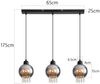 ZMH Pendelleuchte Esstisch Esszimmerlampe Hängend - Hängelampe Wohnzimmer Glas Esstischlampe Schwarz Schlafzimmer 3 Flammig E27 Hängeleuchte Modern Pendellampe Kristall für Küche(ohne Leuchtmittel) Bild 3
