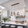 ZMH Pendelleuchte Esstisch Esszimmerlampe Hängend - Hängelampe Wohnzimmer Glas Esstischlampe Schwarz Schlafzimmer 3 Flammig E27 Hängeleuchte Modern Pendellampe Kristall für Küche(ohne Leuchtmittel) Bild 5