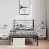 vidaXL Bettgestell mit Kopfteil, Metall, Schwarz, 100x200 cm Bild 4