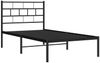 vidaXL Bettgestell mit Kopfteil, Metall, Schwarz, 100x200 cm Bild 5