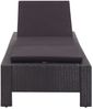 vidaXL Sonnenliege mit Auflage Schwarz Poly Rattan 46237 Bild 4