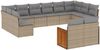 vidaXL 12-tlg. Garten-Sofagarnitur mit Kissen Beige Poly Rattan 3260526 Bild 2