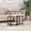 vidaXL Couchtische mit Glasplatte 2 Stk. Schwarz 30x30x40 cm Stahl 845957 Bild 3