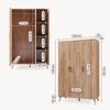 Kleiderschrank Norg 191 x 120 x 52 cm 3 Türen 4 Fächer Eicheoptik [en. casa] Bild 2