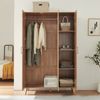 Kleiderschrank Norg 191 x 120 x 52 cm 3 Türen 4 Fächer Eicheoptik [en. casa] Bild 4