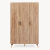 Kleiderschrank Norg 191 x 120 x 52 cm 3 Türen 4 Fächer Eicheoptik [en. casa] Bild 5