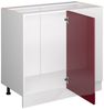 Eckunterschrank R-Line Rot Hochglanz 86 cm ohne Arbeitsplatte Vicco Bild 3
