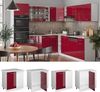 Eckunterschrank R-Line Rot Hochglanz 86 cm ohne Arbeitsplatte Vicco Bild 2