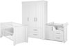 roba Kinderzimmerset 'Maxi' 3-teilig - Bett 70 x 140 - Wickelkommode - Kleiderschrank 3-türig - Weiß Bild 1