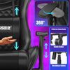 KESSER® Gaming Stuhl Ergonomisch Bürostuhl mit Kopfstütze & Lendenkissen | Racing Gamer Stuhl 150kg belastbar | Armlehne 360° | Drehbarer Schreibtischstuhl Gaming Chair + Gummi-Rollen Schwarz / Schwarz Bild 3