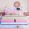 STILVORA Polsterbett mit Matratze,180x200Stauraumbett Kinderbett mit Kopfteil LED&Kopfteil (mit weichem Samtbezug, LED-Beleuchtung, USB-Anschluss und hydraulischem Stauraum, 180x200 cm), ohne Matratze Bild 1