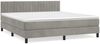 vidaXL Boxspringbett mit Matratze Hellgrau 160x200 cm Samt 3141431 Bild 2