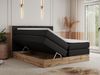 Boxspringbett VENETO KING, Doppelbett mit Multipocket-Matratze, Polsterbett mit Kopfstütze - 180 x 200 cm - Schwarz Kunstleder - H3 Bild 2