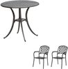 Inko 3-teilige Sitzgruppe Aluminium Guss bronze Tisch Ø 80 cm mit 2 Sesseln Tisch Ø80 cm mit 2x Sessel Capri Bild 4