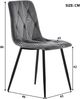 Rundes Esstisch-Set mit 4 Grauer Stühlen, MDF-Tisch mit Marmoroptik, Wildlederstuhl, Metallbeinen, stilvoll & stabil Bild 4