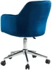 Vente-unique - Bürostuhl höhenverstellbar - Samt - Blau - ELEANA Bild 5