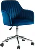 Vente-unique - Bürostuhl höhenverstellbar - Samt - Blau - ELEANA Bild 4