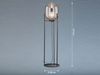 Kleine Stehlampe mit Metallfuß, Rauchglas oval & LED dimmbar - Höhe 110cm Bild 4