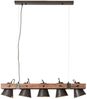 Brilliant Leuchten No. 82175-46 LED Pendelleuchte Plow 5-flg schwarz-stahl Holz Bild 4