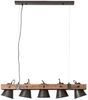 Brilliant Leuchten No. 82175-46 LED Pendelleuchte Plow 5-flg schwarz-stahl Holz Bild 5
