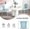 Metall Esszimmerstuhl Set von 4 Moderner Küchenstuhl mit durchbrochenem Rückenlehne Blau Bild 5