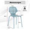 Metall Esszimmerstuhl Set von 4 Moderner Küchenstuhl mit durchbrochenem Rückenlehne Blau Bild 3