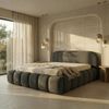 yourhouse24 Polsterbett Orlando Slim Bouclé kompaktes Wolkenbett mit Bettkasten, Bubble-Optik & Japandi Bild 2