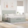 vidaXL Ottoman-Bett mit Matratzen & LEDs Hellgrau 160x200 cm Samt 3314474 Bild 4