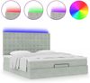 vidaXL Ottoman-Bett mit Matratzen & LEDs Hellgrau 160x200 cm Samt 3314474 Bild 5