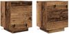 vidaXL Nachttisch 2 pcs Altholz 45 x 40 x 55 cm Holzwerkstoff 863058 Bild 2