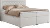 Boxspringbett, Modern Bett mit Multipocket-Matratze und zwei Bettkästen - JASIR - 200 x 200 cm - Weiß Kunstleder - H3 Bild 3